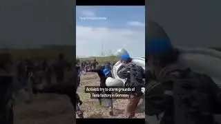 Police prevent environmental activists from storming Tesla factory in Germany
