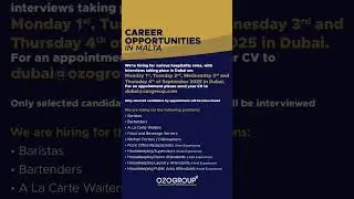 Malta is calling! walk in interview for Malta in Dubai #migrationjobs #topjob #dailyjobs #youtube
