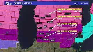 11 p.m. Winter Storm Latest | West Michigan forecast, storm track & outages
