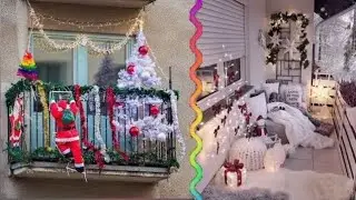 Ideas para DECORAR TU BALC&Oacute;N est&aacute; NAVIDAD con luces y guirnaldas