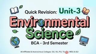 Environmental Science UNIT 3 Quick Revision Short & Long Imp Questions 2025-26 BCA III 3rd Sem OU PU