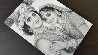Drawing of Radha Krishna | Timelapse video|