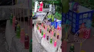 wah ada balon gelembung sabun warna warni