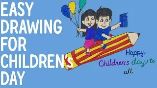 How to draw easy children's day drawing|Drawings for children 's day.