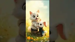Cute cat and rabbit story🥹🥰 #ai #cat #rabbit #story