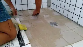 Tile grout application//French and Pinay in the Philippines