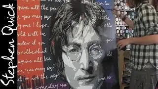 JOHN LENNON 'IMAGINE'  PAINTING // Spray Paint & Acrylic on Canvas | Stephen Quick