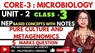 🎯CLASS- 3||PURE CULTURE & METAGENOMICS || MICROBIOLOGY|| ZOOLOGY || UNIT - 2|| By- Pratikshya Mishra