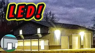 Pole barn LED downlights.