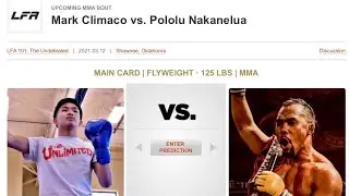 LFA 101 Mark Climaco Vs Pololu Nakanelua Pre Fight Prediction