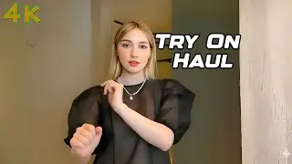 Sheer transparent Mesh Lingerie & Bikini Try-On Haul | Transparent Dresses & Fishnet Looks 4K # 3