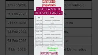 CBSE class 12 date sheet 2026/cbse class 12 date sheet/cbse class 12 date sheet 2025-26