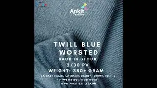 Twill Blue Worsted Fabric. Winter School uniform fabric Back in stock #twillworsted #Ankittextiles