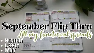 September Monthly Flip Thru | Functional and Minimalistic Spreads | 2024 Hobonichi Cousin Avec