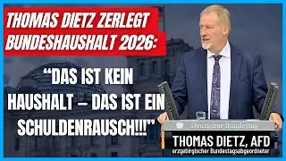 Fiskalische Bankrotterkl&auml;rung: Das ist kein Haushalt, sondern ein Schuldenrausch! | Thomas Dietz AfD