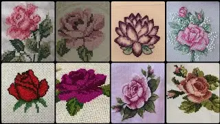Most Beautiful & Stylish Cross Stitch Rose Flower Designs Collections #2025 #crossstitchdesign  
