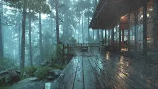 Cabin Rain Sounds for Deep Sleep — No Talking, No Music