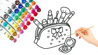 Makeup Kit New ASMR Coloring / How to Coloring Makeup 💄😍