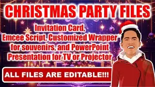 CHRISTMAS PARTY POWERPOINT PRESENTATION, INVITATION CARD, EMCEE SCRIPT, AND WRAPPER ALL IN ONE
