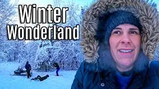 ALASKA SNOW!!! End of Work Party for Dad | Food & Family Time