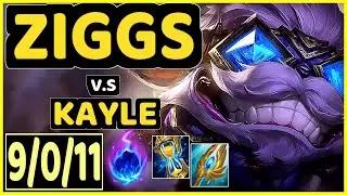 GUNKRAB (ZIGGS) vs KAYLE - 9/0/11 KDA MID GAMEPLAY - OC Ranked GRANDMASTER