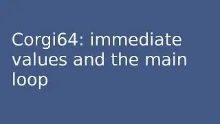 corgi64 #4: Immediate values and the main loop