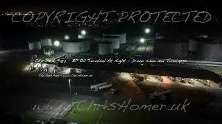 Clip Pack #105 &ndash; BP Oil Terminal at Night - Drone Video & Timelapse Stock Footage