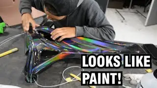 Black Holographic Chrome Vinyl Wrapped Bicycle!