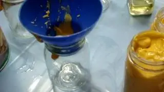 96 Separating 5 pounds of nacho cheese into pint mason jars for quick use bulk buying refrigerate