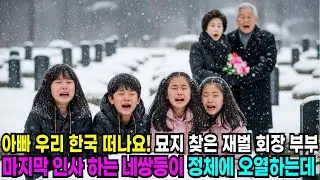 아빠 우리 한국 떠나요 아들 묘지 찾은 재벌회장 부부 마지막 인사하는 네쌍둥이 정체에 오열하는데#사연라디오 #감동사연 #오디오북 #인생사연