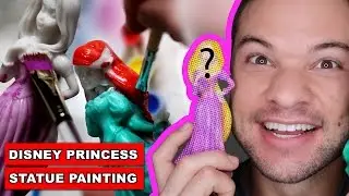 Disney Princess Paint Your Own Statue! Rapunzel and Ariel Figurine DIY Craft Kit