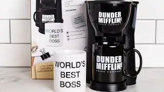 Uncanny Brands The Office Single Cup Coffee Maker Gift Set with 2 Mugs