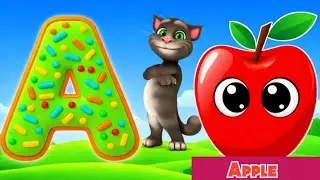Phonic sound with two words, a for apple b for ball, english alphabet for toddlers @Ronukitv 