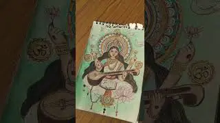 maa Saraswati 🦢🤍🐚 the goddess 🌸 mother of knowledge #art #shorts #maa #viral #nehazart