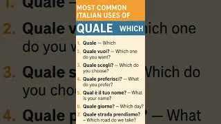 learn Italian:7 Common Phrases with &ldquo;QUALE&hellip;?&rdquo;