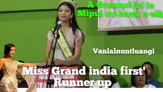 A thusawi in,mipui min vel.Miss VanLalnuntluangi Miss Grand india 2025 Runner-up..Thuampui YMA hall.
