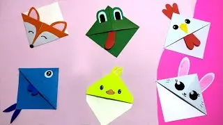 Origami Paper Corner Bookmarks/easy animal Bookmark instructions by bushrazorigami