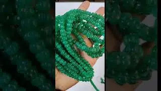 Natural Green Onyx Stone Carved Melon Shape  Gemstone Beads Strand - AK Gemstone Beads