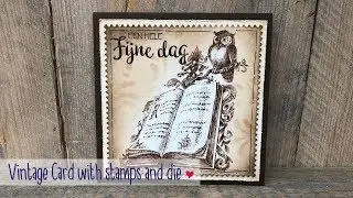 Vintage Card with stamps and Die | Nellie Snellen