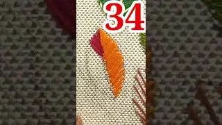 Thirty-fourth type of fishbone stitch BeginnersEmbroidery #rahanashreehomemaker #embroideryclasses