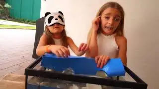 Cute kids are playing with toy wagon 2