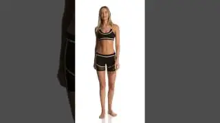 Luli Fama Women's Warrior Spirit Fishnet Cut Off Fitness Short | SwimOutlet.com