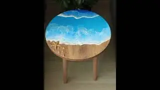 Epoxy Resin Round Coffee Table &ndash; Ocean Waves Design, Handmade Home Decor or Gift  #wood #shorstvideo