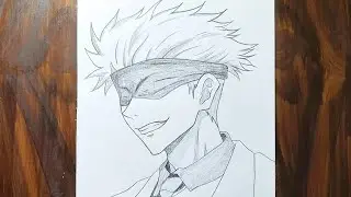 Gojo Satoru Drawing (Tutorial) | How to Draw Gojo Easy | Step By Step Anime Art