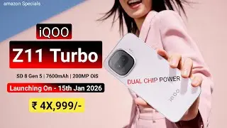 iQOO Z11 Turbo Confirmed Launch Date & Price In India 🔥 Full Features, 7600mAh🔋200MP OiS !