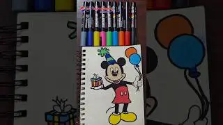 Mickey mouse drawing #easy mickey mouse drawing #colouring mickey mouse #shorts #viral #art