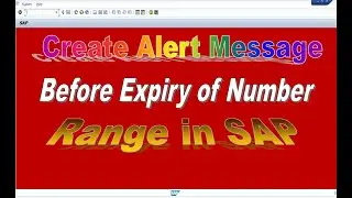 How to Create Alert Message Before Expiry of Number Range in SAP
