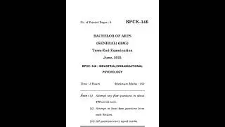 BPCE&ndash;146 Июнь 2025 | Экзаменационные вопросы IGNOU за предыдущие годы