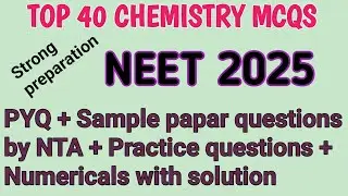 NEET 2025 Chemistry top important mcqs l NEET 2025 MCQ l ERRORLESS #neet2025 #neet