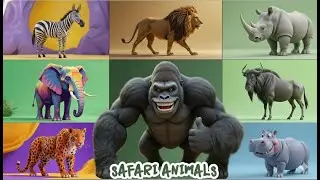 Safari Animal Sounds Song for Kids 🦁🐘 | Learn Wild Animals | Nursery Rhymes | Fun Educational